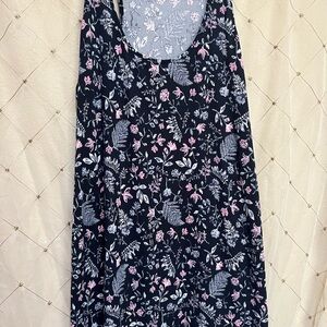 Laura Ashley Black Floral Pajama Dress